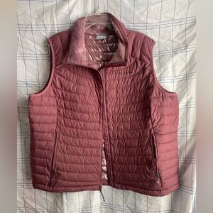Plus size pink puffer vest